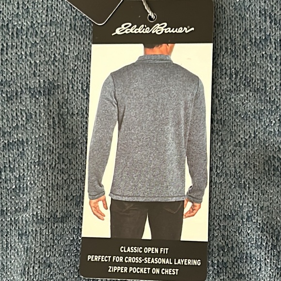 Eddie Bauer blue 1/4 Zip Sweater Fleece Size XL. NWT. - Picture 2 of 11